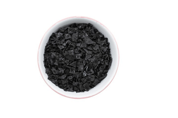 Bowl of black mediterranean sea salt