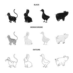 Vector illustration of breeding and kitchen  logo. Collection of breeding and organic  stock vector illustration.