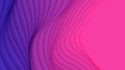 Vector 3D abstract background with paper cut neon shape. Colorful carving art. Paper craft Antelope canyon landscape with gradient colors. Minimalistic design for business presentations, flyers.