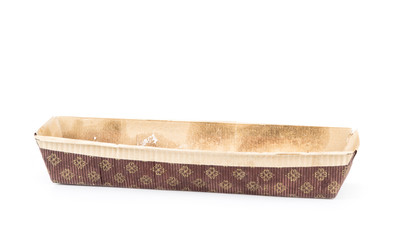 Empty box from a cake on a white background