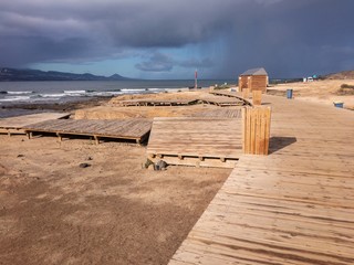 Plataforma de madera, playa del Confital Gran Canaria