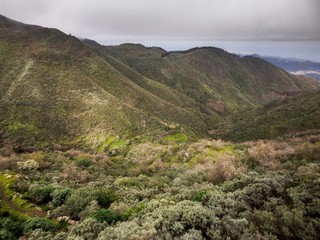 Montañas verdes del norte de Gran Canaria