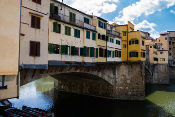 Fototapeta na wymiar View on medieval bridge Ponte Vecchio over arno river. Florence, Firenze, Tuscany, Italy