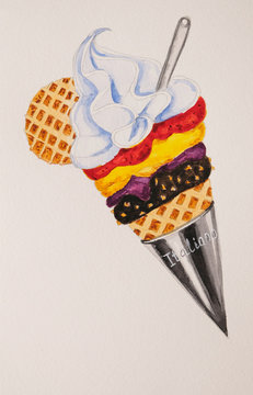 food illustration ice cream