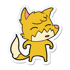 sticker of a cartoon fox