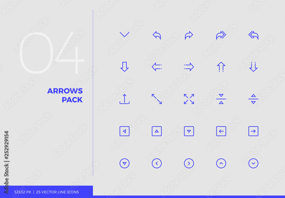 Poster vector line icons arrows pack