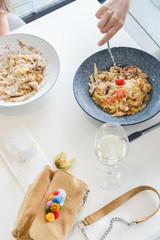 cream, italian, cuisine, table, cooking, delicious, dinner, spaghetti, parmesan, background, meal, food, carbonara, meat, sauce, recipe, pasta, gourmet, egg, cheese, dish, closeup, traditional, white,