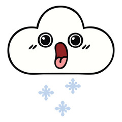 cute cartoon snow cloud