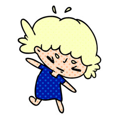 cartoon of a cute kawaii girl