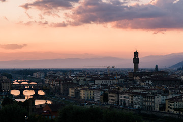 sunset over Florence. Florence, Firenze, Tuscany, Italy