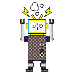 comic book style cartoon robot