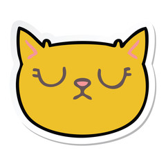 sticker of a quirky hand drawn cartoon crying cat