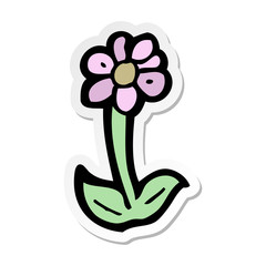 sticker of a cartoon flower symbol