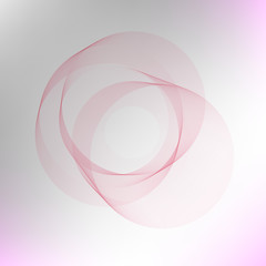  Vector pink lines in the form of circles on a gray background