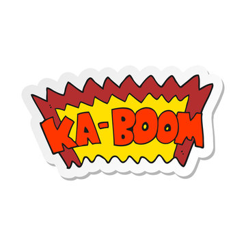 recommend clip art: sticker of a cartoon comic book explosion