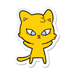 sticker of a cute cartoon cat