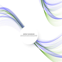  Abstract blue wavy wave. Elegant design element