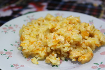 rice with meat and vegetables