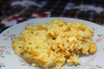 rice with meat and vegetables