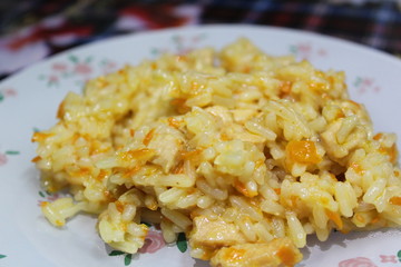 rice with meat and vegetables