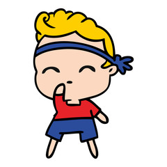 cartoon of kawaii cute fitness boy