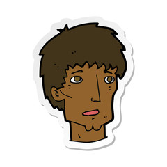 sticker of a cartoon worried man