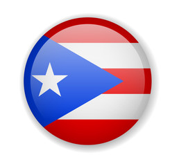 Puerto Rico flag round bright icon vector Illustration