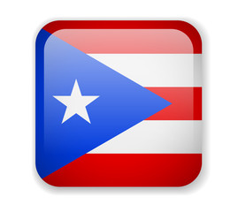 Puerto Rico flag bright square icon. Vector Illustration