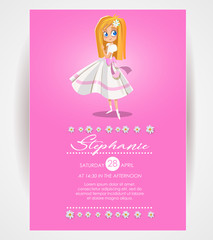 Pink invitation for communion