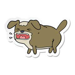 sticker of a cartoon dog barking