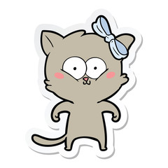 sticker of a cartoon cat
