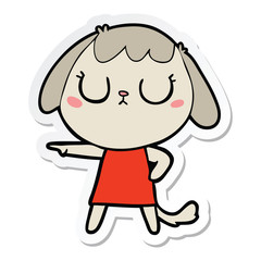 sticker of a cute cartoon dog