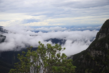 mountains and clouds