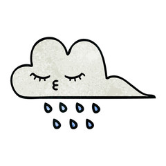 retro grunge texture cartoon rain cloud