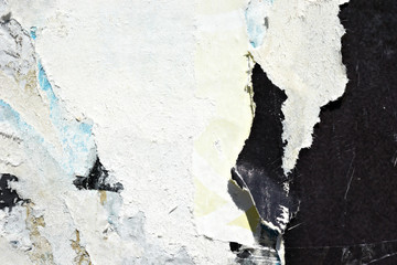 Blank white creased crumpled paper texture background old grunge ripped torn vintage collage posters placards empty space text