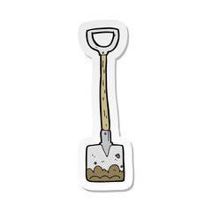 sticker of a cartoon shovel