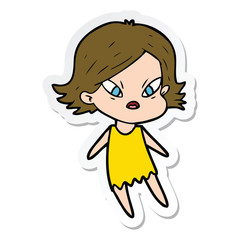 sticker of a cartoon stressed woman