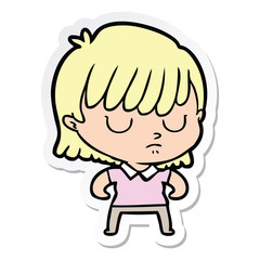 sticker of a cartoon woman