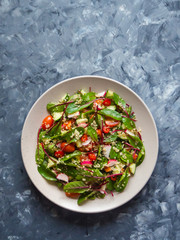 Organic Chard Salad with quinoa and tomatoes. 