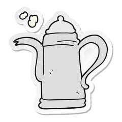 sticker of a cartoon coffee kettle
