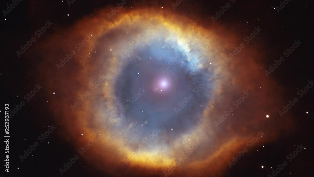Sticker ring nebula in outer space, burst and clouds, seamless rotating. contains public domain image by nas