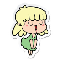 sticker of a cartoon woman