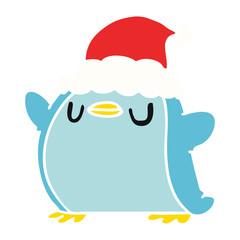 christmas cartoon of kawaii penguin