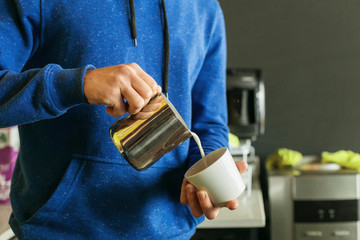 Barista coffee and cake breakfast