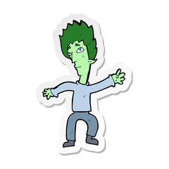 sticker of a cartoon vampire man