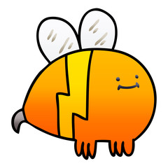 quirky gradient shaded cartoon bumblebee