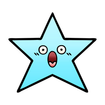 gradient shaded cartoon star fish
