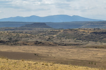 The arid landscapes of Lake Magadi, Rift Valley, Kenya