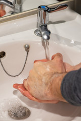 Fototapeta premium washing hand with soap