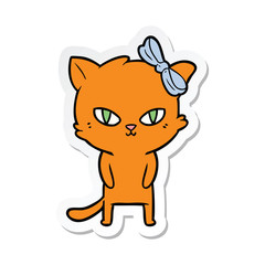 sticker of a cute cartoon cat